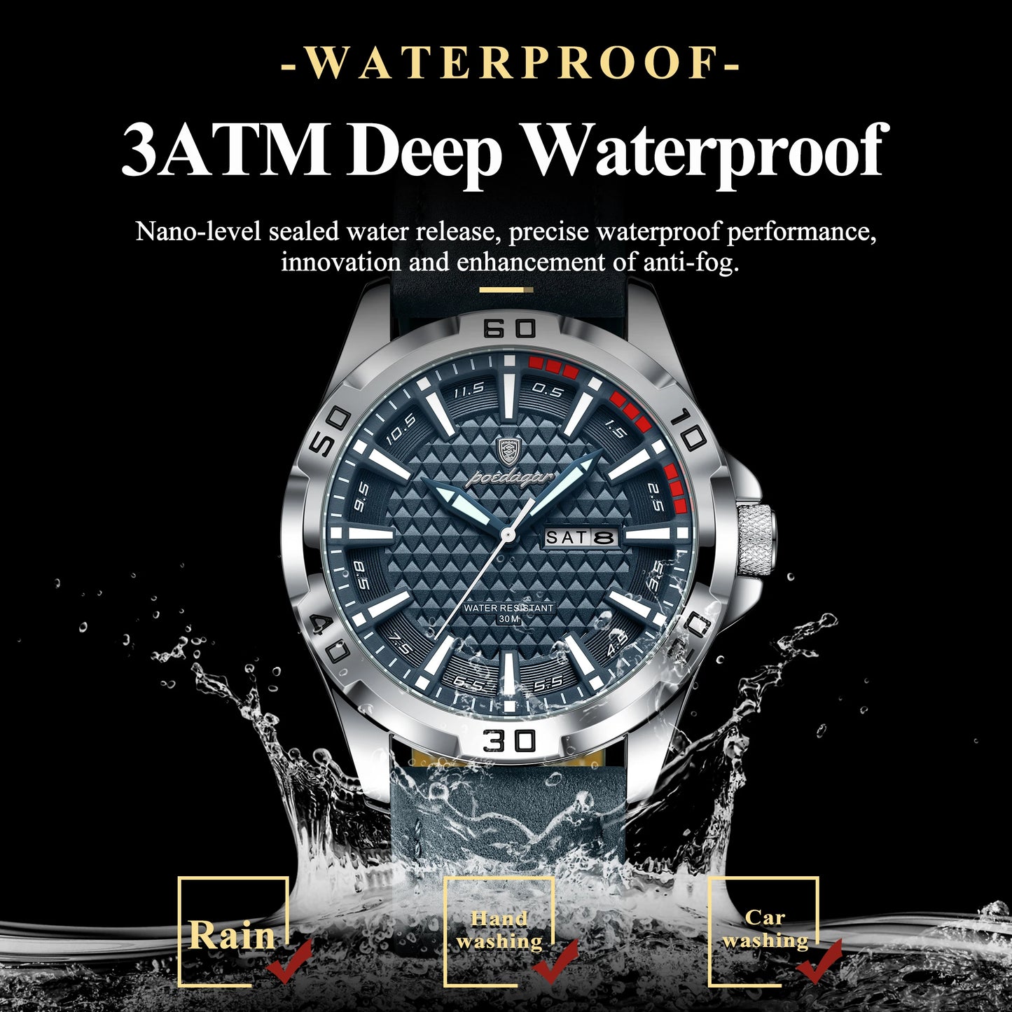 The Reef Watch — Genuine Leather, 30M Water Resistant
