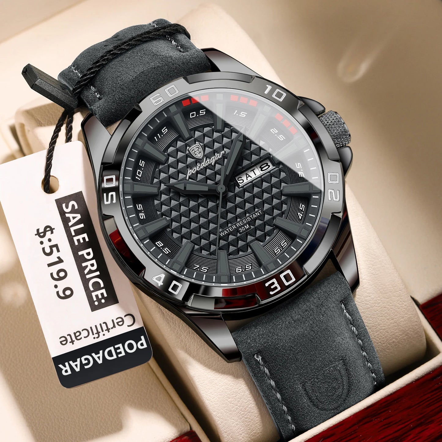 The Reef Watch — Genuine Leather, 30M Water Resistant