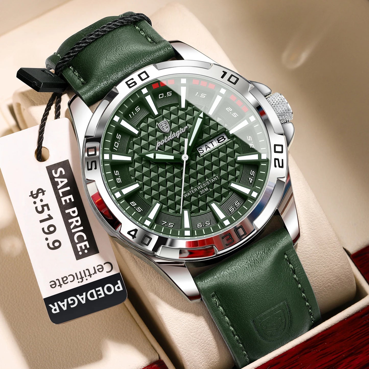 The Reef Watch — Genuine Leather, 30M Water Resistant