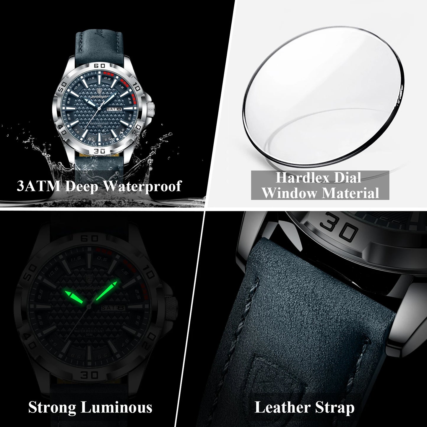 The Reef Watch — Genuine Leather, 30M Water Resistant