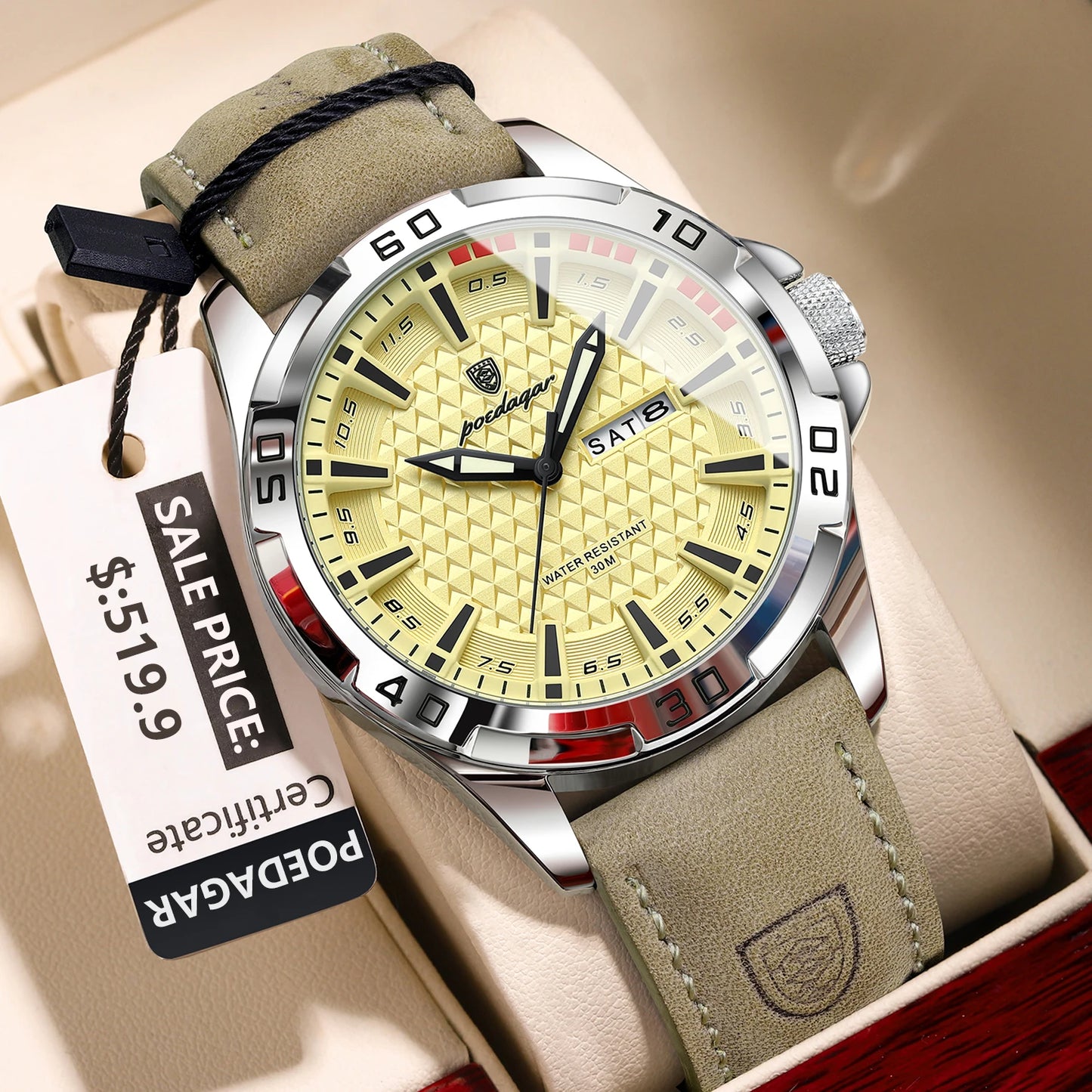 The Reef Watch — Genuine Leather, 30M Water Resistant