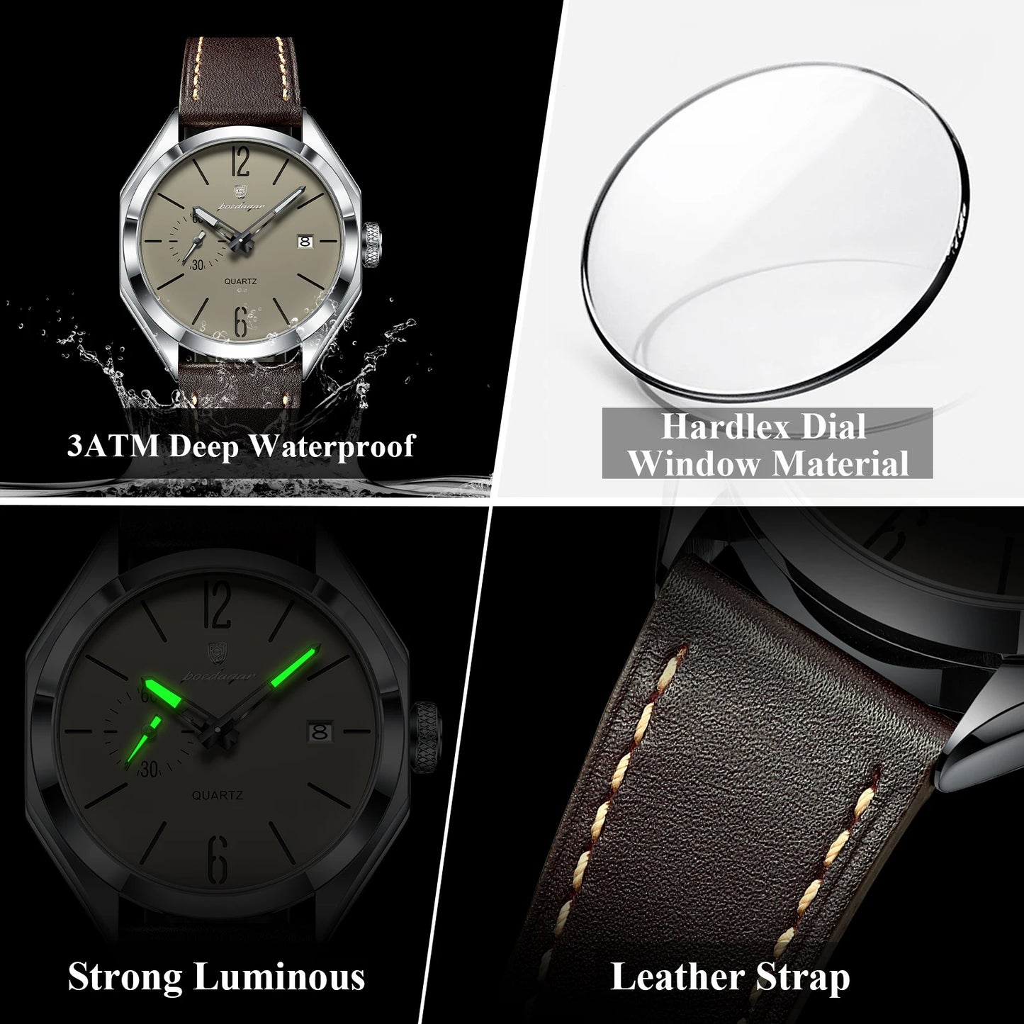 The Facet Watch — Genuine Leather