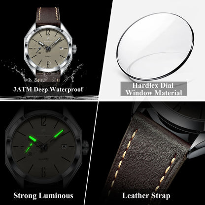 The Facet Watch — Genuine Leather