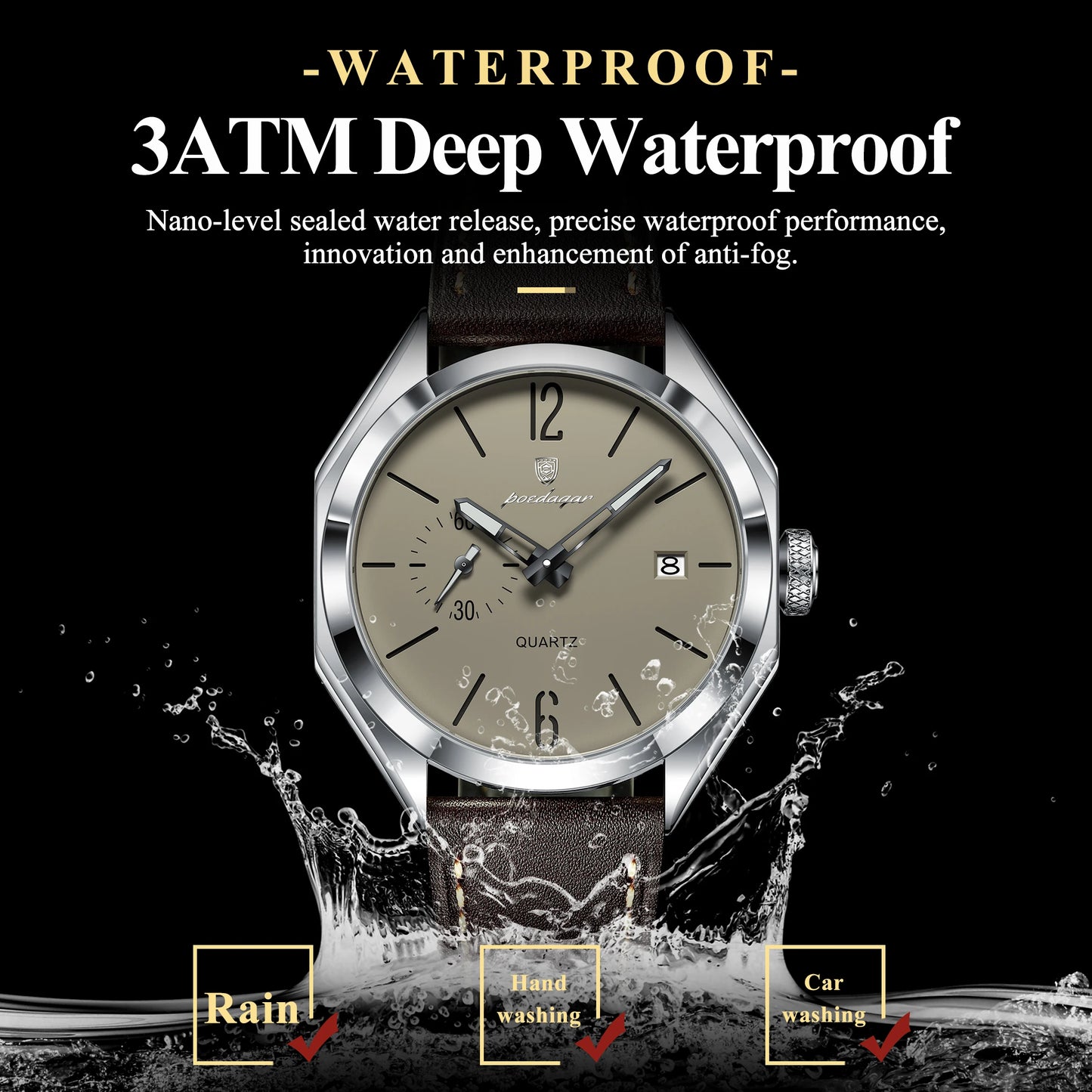 The Facet Watch — Genuine Leather