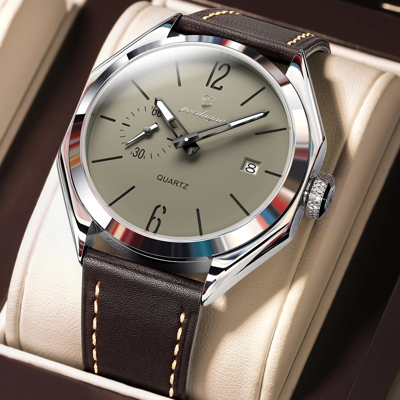 The Facet Watch — Genuine Leather